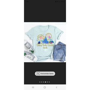 Bella Canvas Etsy tee shirt XS heather ice blue Disney Anniversary Family sister